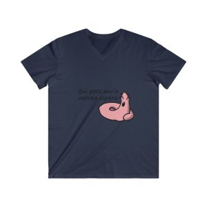 «Qui pets envia» — Camiseta hombre entallada cuello de pico