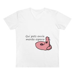 «Qui pets envia» — Camiseta hombre cuello de pico Presenter