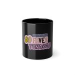 «Divendres, faves tendres» — Taza negra 325 ml