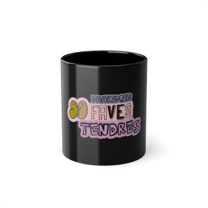 «Divendres, faves tendres» — Taza negra 325 ml