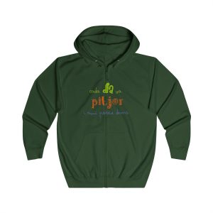 «Cada dia va pitjor i avui pareix demà» — Sudadera con capucha y cremallera