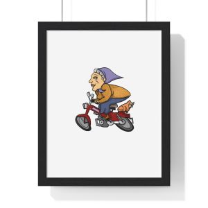 Madocoloma en bicicleta — Poster enmarcado vertical