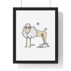 Tondra: una oveja entre nubes — Poster enmarcado vertical
