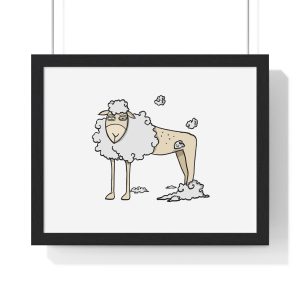 Tondra: una oveja entre nubes — Poster enmarcado horizontal