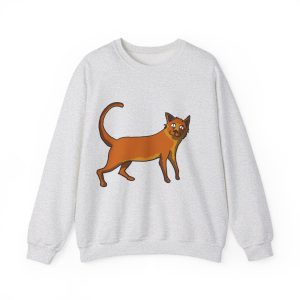 Moix – gato naranja de paseo — Sudadera cuello redondo