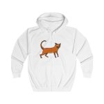 Moix – gato naranja de paseo — Sudadera con capucha y cremallera