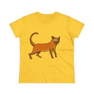 Moix – gato naranja de paseo — Camiseta mujer algodon medio