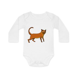Moix – gato naranja de paseo — Body bebe manga larga organico