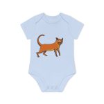 Moix – gato naranja de paseo — Body bebe manga corta organico