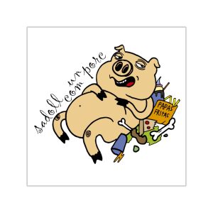 «Sadoll com porc» — Pegatinas de vinilo cuadradas