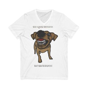 «Ca que ladra no mossega» — Camiseta cuello de pico