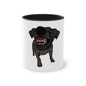 «Ca que lladra no mossega» — Taza bicolor