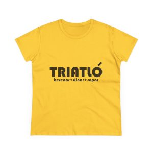 Triatló: berenar + dinar + sopar — Camiseta mujer algodon medio