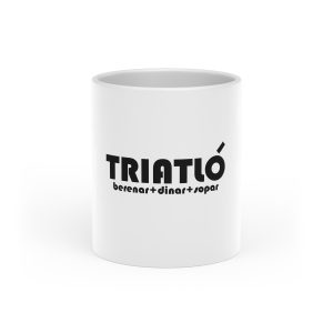 Triatló: berenar + dinar + sopar — Taza con asa de corazon