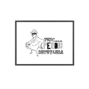 «Tenc una perdiu revetlera» — Poster con marco de madera