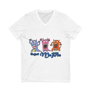 «Caçar MoPis» sobre fondo negro — Camiseta cuello de pico