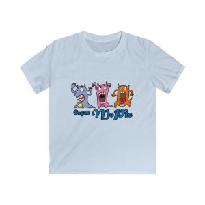 «Caçar MoPis» sobre fondo negro — Camiseta infantil Softstyle