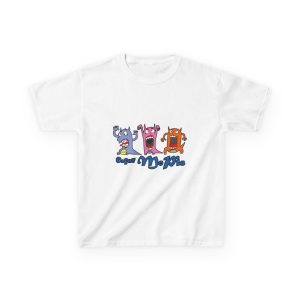 «Caçar MoPis» sobre fondo negro — Camiseta infantil algodon grueso
