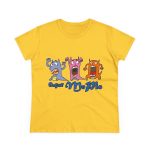 «Caçar MoPis» sobre fondo negro — Camiseta mujer algodon medio