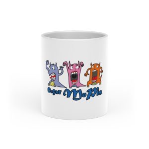 «Caçar MoPis» sobre fondo negro — Taza con asa de corazon