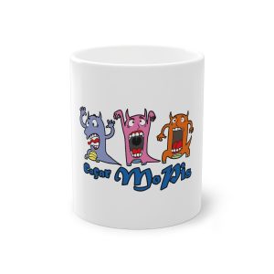 «Caçar MoPis» sobre fondo negro — Taza estandar 325 ml