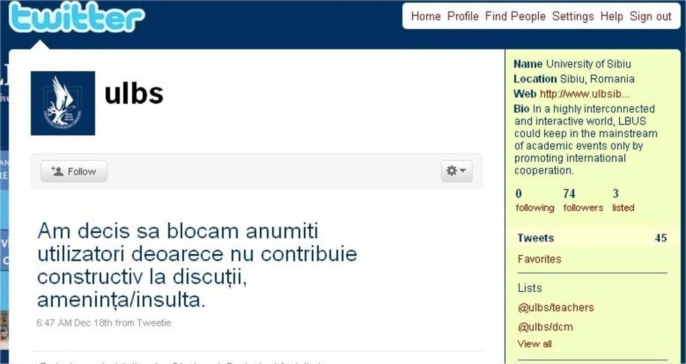University of Sibiu (ulbs) on Twitter – Google Chrome