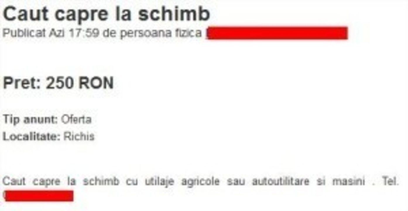 Caut capre la schimb