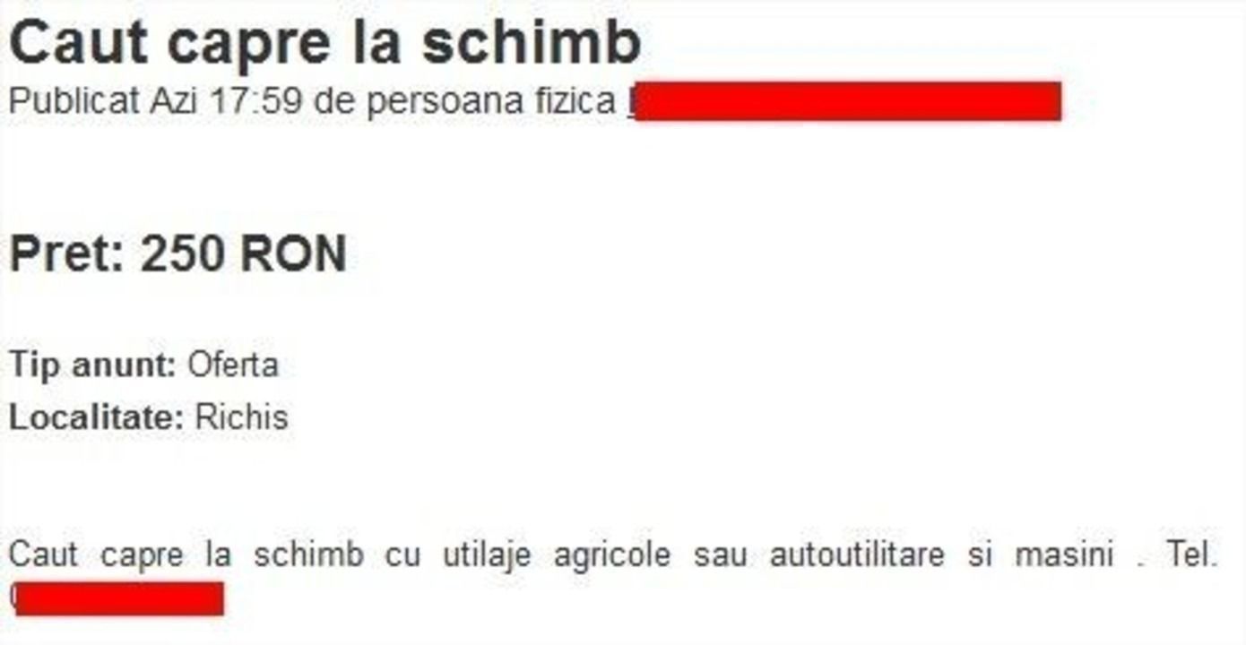 Caut capre la schimb