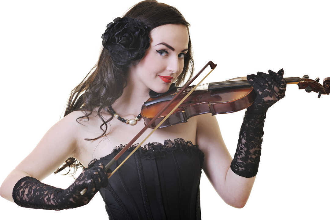 beautiful young lady play violin