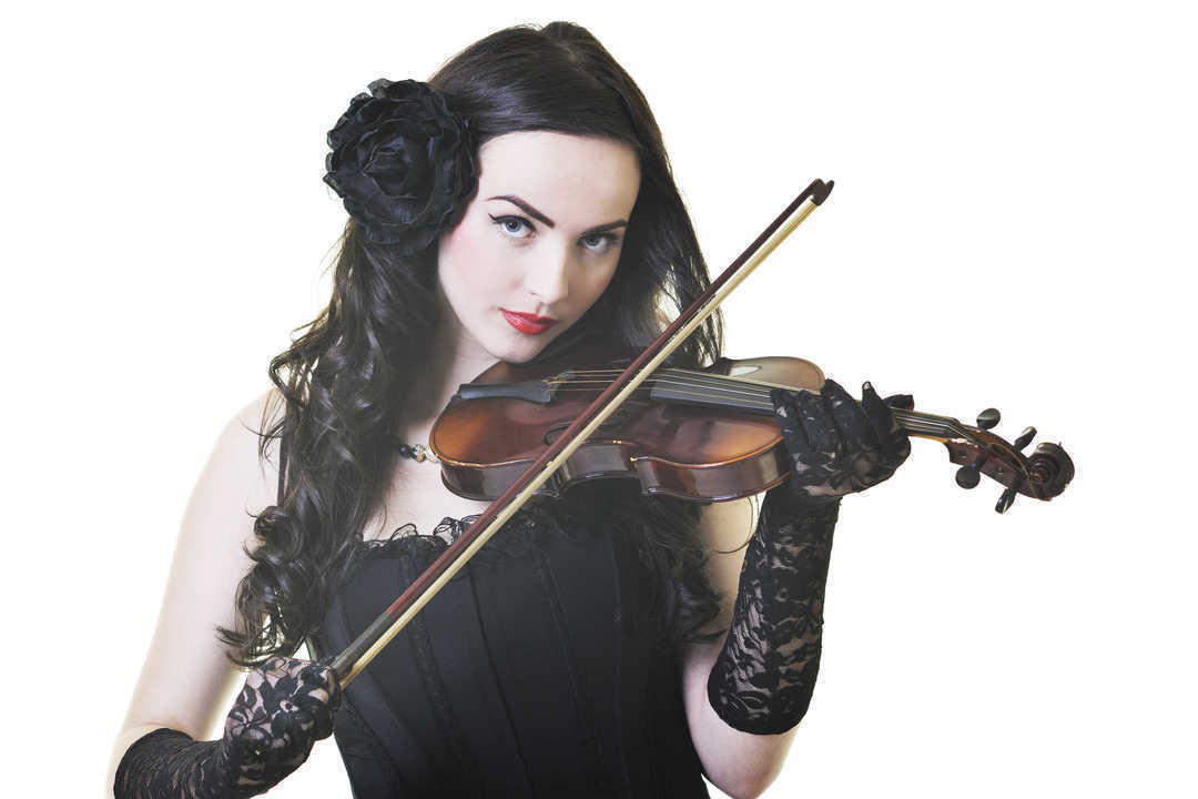 beautiful young lady play violin