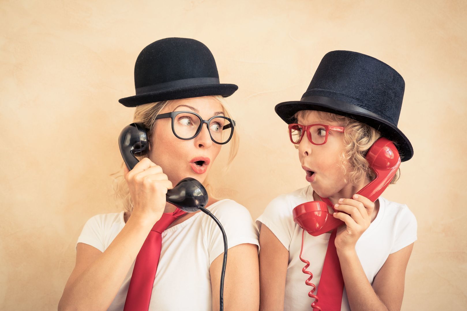 Happy family playing in home