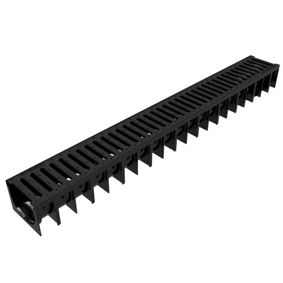 Pz. canales Aco plastico 4ALL 100x12x9.2 negro con rejilla polipropileno (00853001)