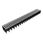 Pz. canales Aco plastico 4ALL 100x12x9.2 negro con rejilla galvanizada (00853003)