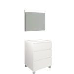 Conjunto Baho Plus 80 Manning A Suelo Blanco Mate (Espejo Led)