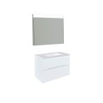 Conjunto Baho Plus 80 Calma Blanco Brillo (Espejo Led)