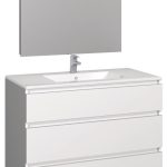 Conjunto Baho manning a suelo 100 blanco mate con espejo led