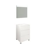 Conjunto Baho Plus 60 Manning A Suelo Blanco Mate (Espejo Led)