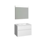 Conjunto Baho Plus 80 Manning Suspendido Blanco Mate (Espejo Led)