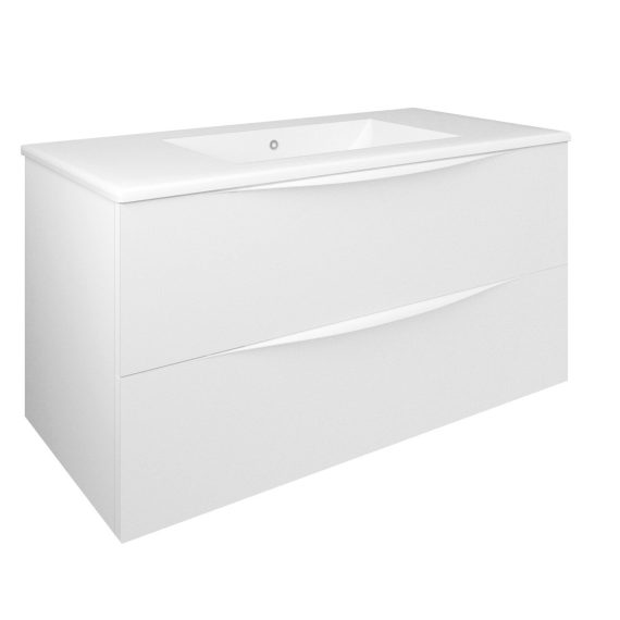 Mueble Baho Lucca 2 cajones suspendido 100 blanco mate