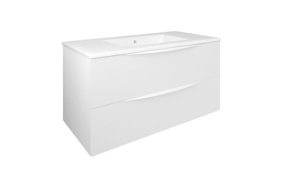 Moble Baho Lucca 2 calaixos suspès 100 blanc mat