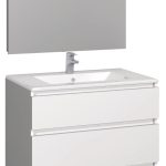 Conjunto Baho manning a suelo 80 blanco mate con espejo led