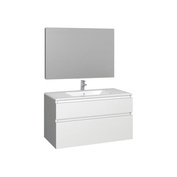 Conjunto Baho manning susp. 100 blanco con espejo liso