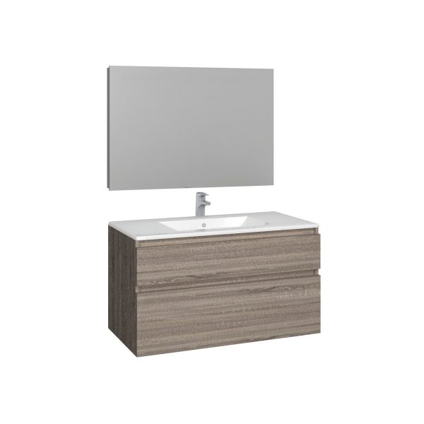 Conjunto Baho manning susp. 100 roble cambrian con espejo liso