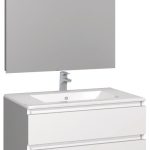 Conjunto Baho manning susp. 80 blanco con espejo led