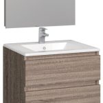 Conjunto Baho manning a suelo 60 roble cambrian con espejo led