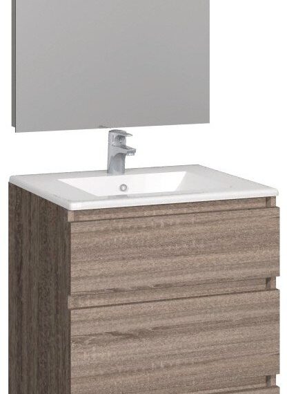 Conjunto Baho manning a suelo 60 roble cambrian con espejo led