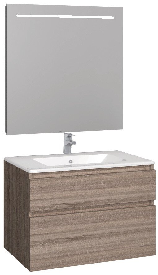 Set Baho manning wall-hung 80 cambrian oak with led mirror