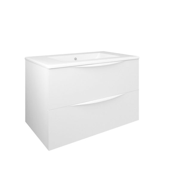 Mueble Baho Lucca 2 cajones suspendido 80 blanco mate