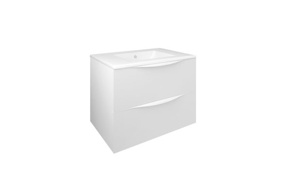 Moble Baho Lucca 2 calaixos suspès 70 blanc mat