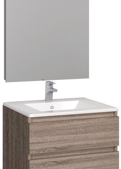 Conjunto Baho manning susp. 60 roble cambrian con espejo led